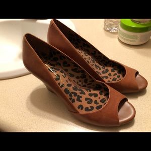 Jessica Simpson wedges peep toe sandals sz 5.5